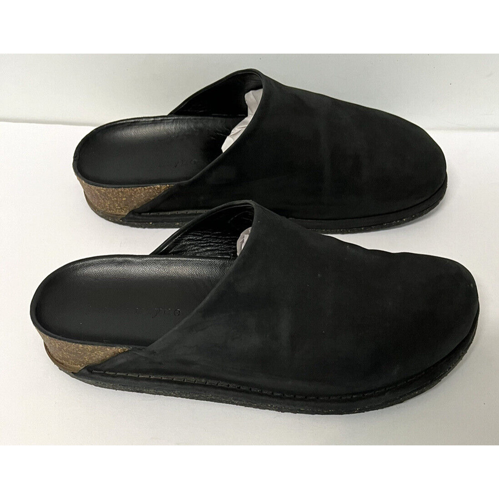 Jenni Kayne Black Oiled Leather Moc Clog Size 39/8.5 Mules
